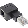 InLine Cavo patch adattatore Cat.6A, spina/presa RJ45, angolata 90° a sinistra