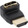InLine Adattatore HDMI Tipo A Maschio/Femmina, angolato 90° verso alto, dorato