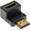 InLine Adattatore HDMI Tipo A Maschio/Femmina, angolato 90° verso basso, dorato