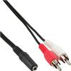 InLine Cavo Audio Jack 3,5mm F a 2x RCA M, 0,2m, prolunga
