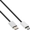 InLine Cavo USB 2.0 Micro Cm/ B M, flex, allum., nero, 2,4A@1m, 1,5A@5m, 0,5m