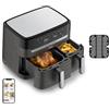 Tefal Dual Easy Fry & Grill EY905B Doppia 8,3 L Indipendente 2700 W Friggitrice ad aria calda Grigio