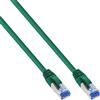 InLine Cavo patch Lan, S/FTP(PiMf), Cat.6a, 500MHz, CU, halogenf., verde, 0,25m