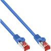 InLine Cavo patch Lan, S/FTP (PiMf), Cat.6, 250Mhz, PVC, CCA, blu, 0,5m