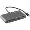 StarTech.com Thunderbolt 3 Mini Dock - Docking Station TB3 portatile per doppio monitor DisplayPort 4K 60Hz -USB- A hub (USB