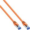 InLine Cavo patch Lan, S/FTP(PiMf), Cat.6a, 500MHz, CU, halogen., arancio, 0,3m