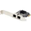 StarTech.com Scheda di rete PCIe Gigabit a 2 porte, adattatore di rete LAN PCI Express da 10/100/1000 Mbps, duplice Realtek