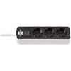 Brennenstuhl 1153230020 prolunghe e multiple 1,5 m 3 presa(e) AC Interno Nero, Bianco