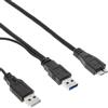 InLine Cavo USB 3.0 Sdoppiato, Y Form, 2x A maschio/Micro B maschio, 1,5m