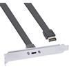 InLine Staffa per slot PCI, USB-C a USB 3.2 pannello frontale Key-A, 0,3m