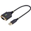 StarTech.com Cavo Adattatore USB a Seriale da 30 cm, Convertitore da USB-A a DB9 RS232 COM Retention con Dadi e Viti
