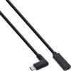 InLine Prolunga USB 3.2 Gen.1 x2,mangolato - F USB-C, nero, 0,5m