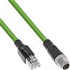 InLine Cavo di rete industriale, M12 8-pin X-coded to RJ45 plug, Cat.6A PUR 1m