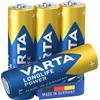 Varta Longlife Power, Batteria Alcalina, AA, Mignon, LR6, 1.5V, Blister da 4, Made in Germany