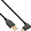 InLine Cavo USB 2.0 Micro, Am/ Micro B M, Angolato, dorato, nero, 0,5m