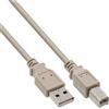InLine Cavo USB 2.0 A maschio / B maschio, bulk, beige, 1,8m
