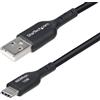 StarTech.com Cavo di Ricarica USB-A a USB-C da 2m - Cavetto di Carica Rapida USB-A a Type-C da 3A, Cavo per Trasferimento Dati