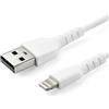 StarTech.com Cavo da USB-A a Lightening da 2m di colore bianco - Robusto e resistente cavo di alimentazione/sincornizzazione in