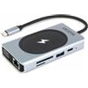 DICOTA D32059 hub di interfaccia USB tipo-C Nero, Argento