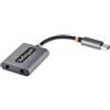 StarTech.com Adattatore USB-C a Jack 3.5mm - Splitter USB Type C per 2 Cuffie con Microfono - Scheda Audio Esterna USB C con 2