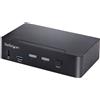 StarTech.com Switch KVM USB C, KVM DisplayPort a 2 porte con video HDR 4K 60Hz UHD, Audio da 3,5 mm, Hub USB con 4x USB HID e