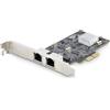 StarTech.com Scheda di rete 2.5 Gigabit a 2 porte - Scheda Ethernet PCIe da 2,5 Gbps NBASE-T, Intel I225-V, Scheda di rete per