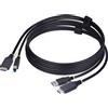StarTech.com Cavo KVM HDMI e USB 5Gbps da 1,8m, Cavo Combinato HDMI 2.0 4K 60Hz e USB-A 3.0 per Switch KVM