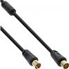 InLine Cavo antenna, 2x M schermato, con filtro, 85dB, nero, 5m