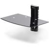 StarTech.com Mensola da Parete in Vetro Temperato per Apparecchiature A/V - Ripiano liscio sotto/sopra TV/Monitor regolabile in