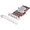 StarTech.com Scheda PCIe USB-C a 4 Porte, USB 3.2 10Gbps, Scheda di Espansione PCI Express USB Type-C con 4 Controller USB
