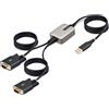 StarTech.com 2P6FFC-USB-SERIAL adattatore per inversione del genere dei cavi USB-A 2 x DB-9 RS-232 Nero, Grigio