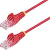 StarTech.com Cavo Ethernet CAT6 Red da 10m Patch UTP con Plug RJ45 Antigroviglio e Rilievi di Trazione, Cavo Lan Slim in Rame
