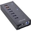InLine USB 3.2 Gen.1 7 porte Hub Custodia in alluminio con alimentatore, nero