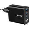 InLine Alimentatore USB PD, caricatore GaN, 3 porte, USB-C + USB-A, 65W, display