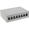 InLine , box 8x Keystone RJ45, metallo, grigio chiaro RAL7035