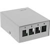 InLine , box 4x Keystone RJ45, metallo, grigio chiaro RAL7035