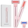 Londxin Bacchetta per terapia della luce 4 in 1, luce rossa per viso e collo, dispositivo viso a microcorrente per anti-età, massaggiatore viso e occhi per la cura della pelle