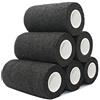 STpro Kinesiologia non tessuto coesivo elastico impermeabile atletico Alleray testato bendaggio flessibile 10cm * 450cm, 6 rotoli, nero