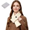Generico Sciarpa Riscaldante Elettrica Ricaricabile per Collo - Scaldacollo con Batteria 5000mAh, 3 Livelli di Temperatura Regolabili, Tecnologia Infrarossi Lontani, Design Portatile senza Fili (Beige)