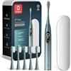 Oclean Spazzolino elettrico sonico X Series Pro Gift Set, Schermo di touctile intelligente, 32 Livelli di intensità, 3 Modalità, 30 Giorni, 6 Teste di pennelli, Custodia di viaggio, Verde