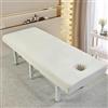 Odot Lenzuola da Lettino da Massaggio,Lenzuolo per Massaggi Colori Solidi con Foro per Il Viso da Salone Spa Copertura Protettiva Lavabile Coprilettino Estetica con Elastici (Bianco crema,60x185cm)