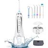 ESSEASON Idropulsore Dentale Portatile Professionale - 5 Modalità Irrigatore Orale Ricaricabile, 300 ml di Grande Capacità 6 Ugelli con IPX7 Impermeabile, Per Pulizia Denti Tartaro Bianca