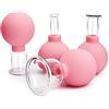 EEzyzy Set di 4 mini coppette massaggianti per il viso, set di coppettazione in silicone per massaggi facciali, set di coppettazioni in silicone per massaggi a vuoto