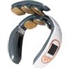 WOLWES Massaggiatore Collo Elettrico Portatile,Massaggiatore Collo Intelligente,Può essere gestito da remoto,Impulso Elettrico Massaggiatore Cervicale,Regalo per Uomo Donna A