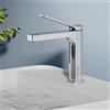 EMKE Rubinetto da bagno cromato, 195 x 173 x 46 mm, in ottone, cartuccia in ceramica, rubinetto per bagno, miscelatore per lavabo, facile da installare, rubinetto con aeratore, rubinetto per lavabo