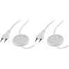 REV Ritter 0505665555 - Cavo Euro con interruttore a pedale, 2 m, bianco (Confezione da 2)