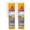 Sika flex-141 PVC grigio calcestruzzo, sigillante adesivo per plastica su supporti porosi e non porosi, fissaggio su PVC, interno ed esterno, 290 ml (Confezione da 2)