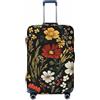 Helhappy Copertura per bagagli da viaggio, protezione per valigia, motivo astratto blu mimetico, lavabile, in spandex, elastica, 45-81 cm, Fiori colorati., M