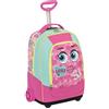 SJ GANG STYLE JAM GANG BIG TROLLEY FACCE DA SJ - 2in1 - Zaino con spallacci a scomparsa - Rosa Verde acqua 31Lt