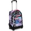 Mitama Trolley DR Junior Scuola Flower Fashion,Con Mega Scomparto e Doppia Maniglia, Viola e Nero, Scuola Elementare e Tempo Libero, Bambina Ragazza